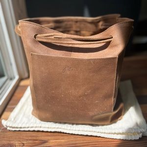 Joji and co hobo bag xl waxed brown new